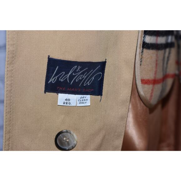 Double Breasted Lord & Taylor Trench Coat Nova Check Pattern Liner Sz 40 - Picture 4 of 8